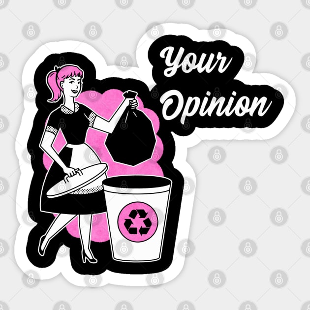 Pop Art Your Opinion Funny Mid Century 50s Graphic Novelty Sticker by Sassee Designs